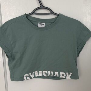 Gymshark Sage Green Logo Crop Top